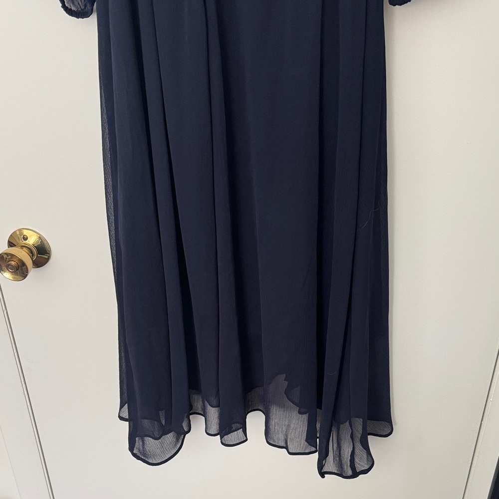 DKNY Navy-Black Long Sleeve Surplice Wrap Dress - Picture 4 of 5